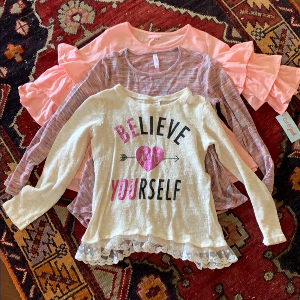 3 Girls Shirt/sweaters sz L 10/12 soft NWT WOT